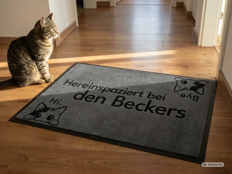Fußmatte mit Katzenmotiv